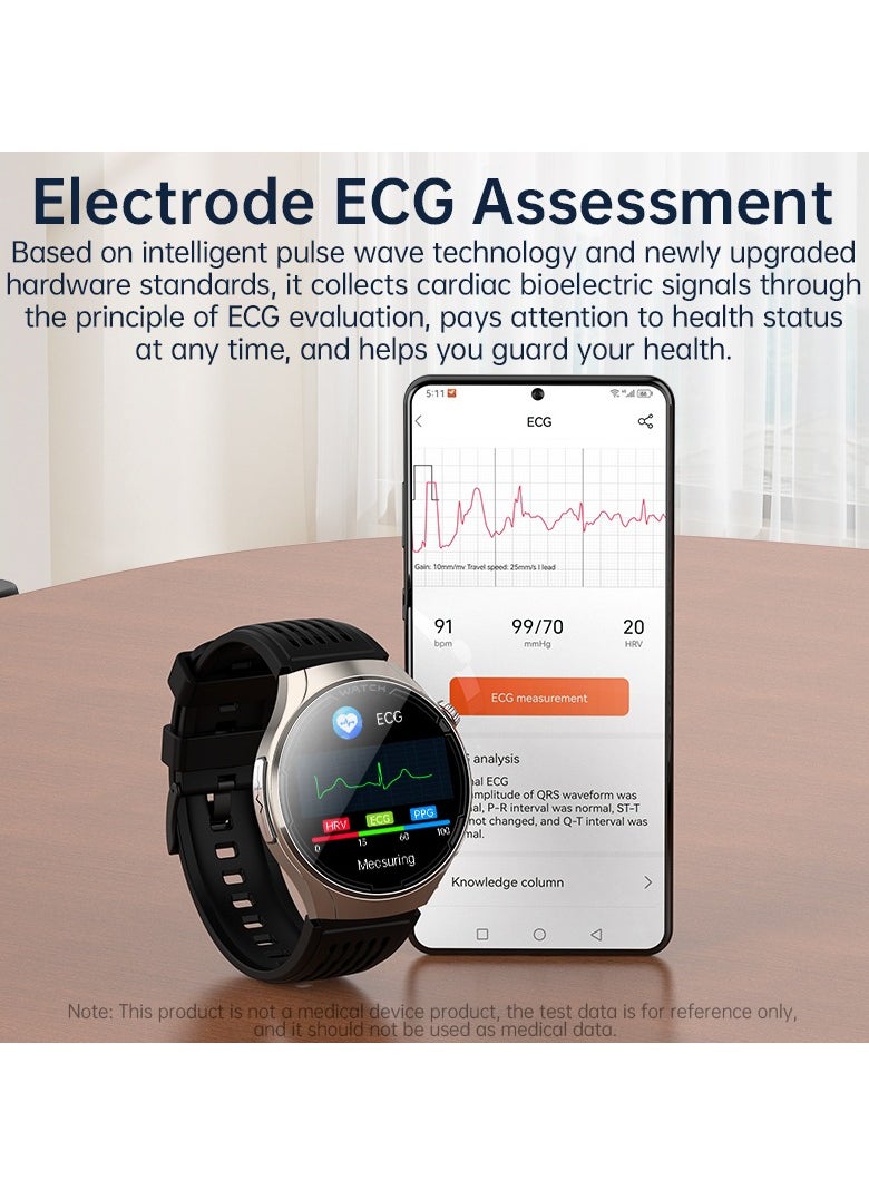 FD06 Massage CES Sleep Aid Smart Watch with ECG Bluetooth, Monitors Pressure Oxygen Heart Rate Sugar Lipids Uric Acid Body Temperature, Sleep Aid Electrode Therapy, Compatible with Android iOS, 1.43 Inches 360mAh IP67