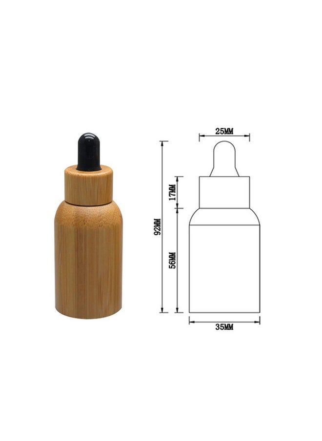 2 Pieces 0.51Oz 15Ml Bamboo Shell Amber Glass Dropper Bottles Refillable Empty Sample Vial Dropper Bottles With Pipettes Essential Oil Perfume Storage Container Bottles For Essential Oil Aromatherapy