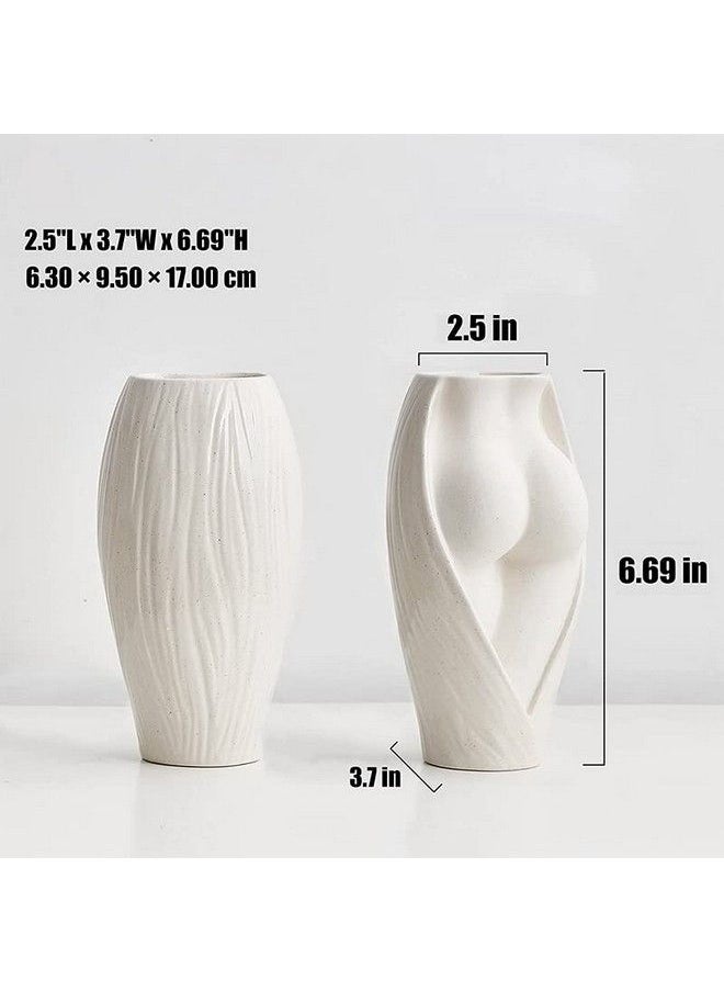 White Ceramic Vase Female Form Body Shape Flower Vase Home Decor Accents Body Shaped Vase Boho Vase Minimalist Decor Wedding Dinner Table Party Living Room Office Decorative Gift