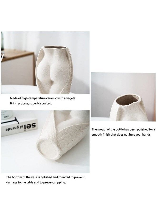 White Ceramic Vase Female Form Body Shape Flower Vase Home Decor Accents Body Shaped Vase Boho Vase Minimalist Decor Wedding Dinner Table Party Living Room Office Decorative Gift