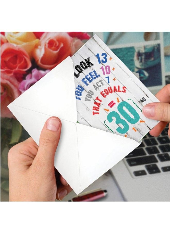 30Th Happy Birthday Card Funny Joke Notecard For Birthdays 30 Year Old Milestone Humor Age Equation 30 C7197Mbg