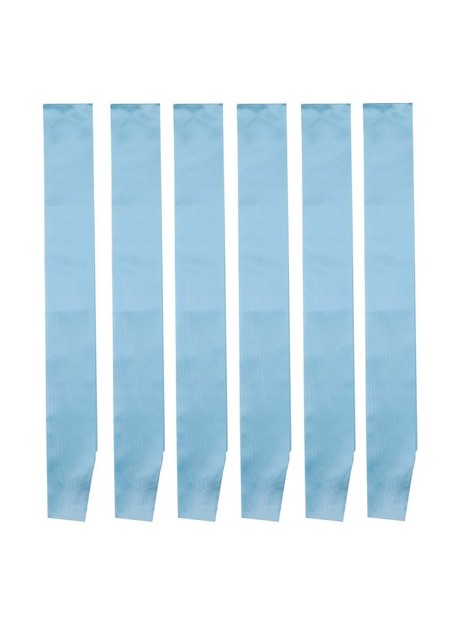 Mart Blank Satin Sash Princess Beauty Queen Homecoming Winner Mayor Make Your Own Pins Party Plain Pageant Sashes (Pack Of 6 Light Blue)