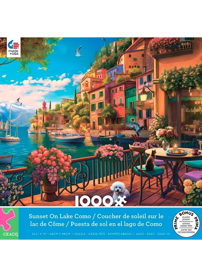 - Sunset On Lake Como - 1000 Piece Jigsaw Puzzle