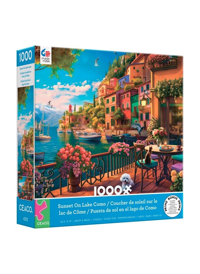 - Sunset On Lake Como - 1000 Piece Jigsaw Puzzle