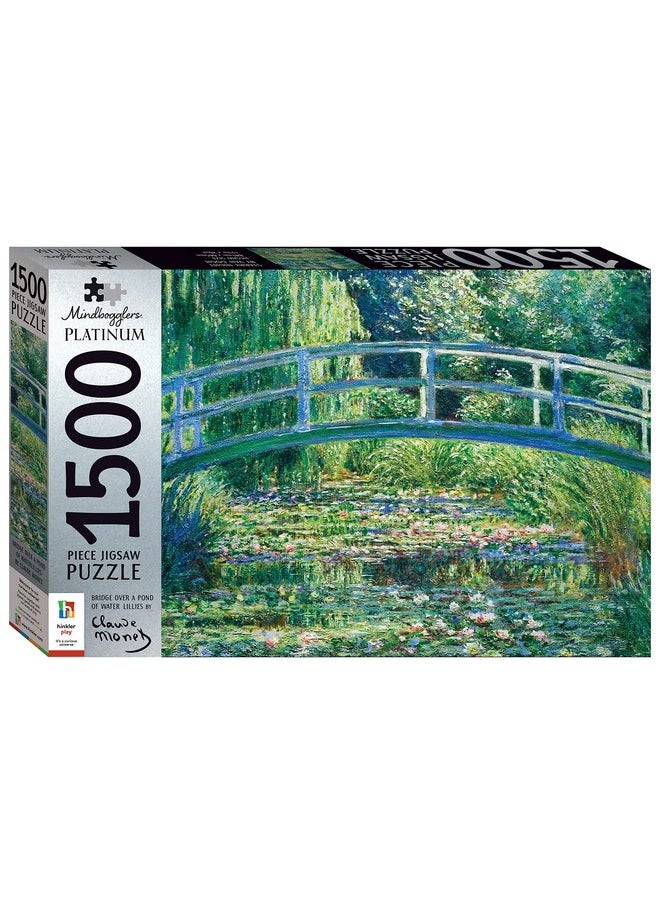 Mindbogglers Platinum 1500-Piece Jigsaw Puzzle: Bridge Over A Pond Of Water Lilies By Monet - Jigsaws For Adults -Deluxe Jigsaw Puzzles - 33X26In - Intricate Puzzles -Advanced Jigsaws-Hobbies