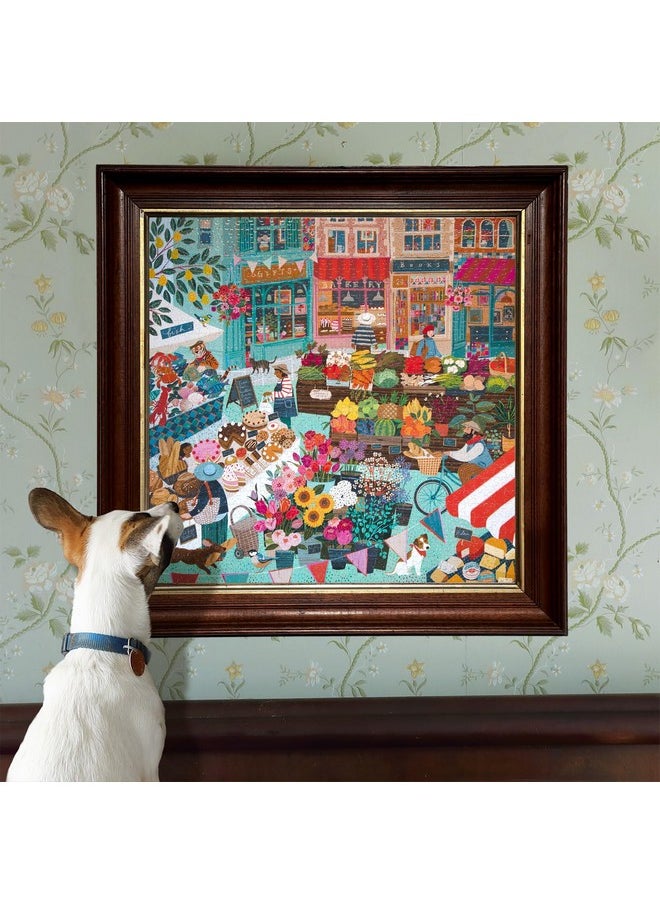 Piece & Love: English Green Market - 1000 Piece Puzzle - Adult Square Jigsaw, 23X23, Includes Image Reference Insert, Pieces