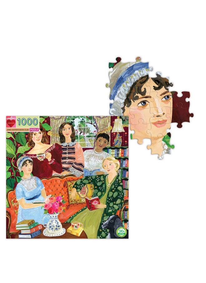 : Piece And Love Jane Austen'S Book Club 1000-Piece Square Adult Jigsaw Puzzle, Jigsaw Puzzle For Adults And Families, Includes Glossy, Sturdy Pieces And Minimal Puzzle Dust