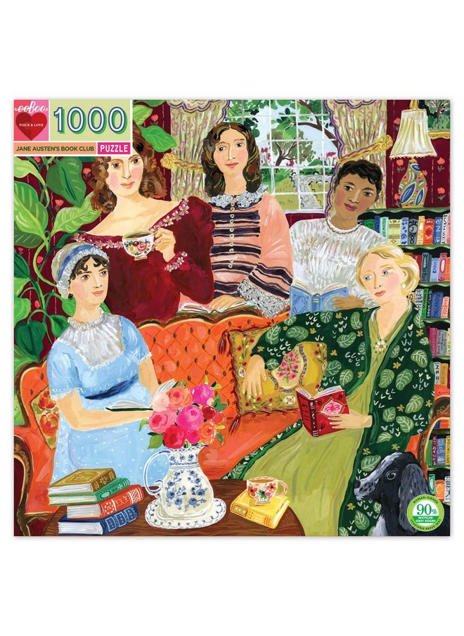 : Piece And Love Jane Austen'S Book Club 1000-Piece Square Adult Jigsaw Puzzle, Jigsaw Puzzle For Adults And Families, Includes Glossy, Sturdy Pieces And Minimal Puzzle Dust