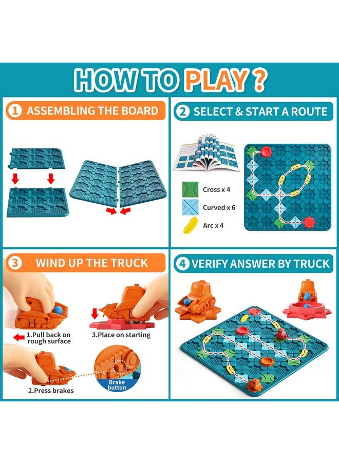 Kids Toys Stem Board Games - Large Size Logical Road Builder Educational Brain Teasers Puzzles Toys, Preschool Learning Montessori Big Board Maze Birthday Gifts Kids Boys Girls Age 4-8 Year Old