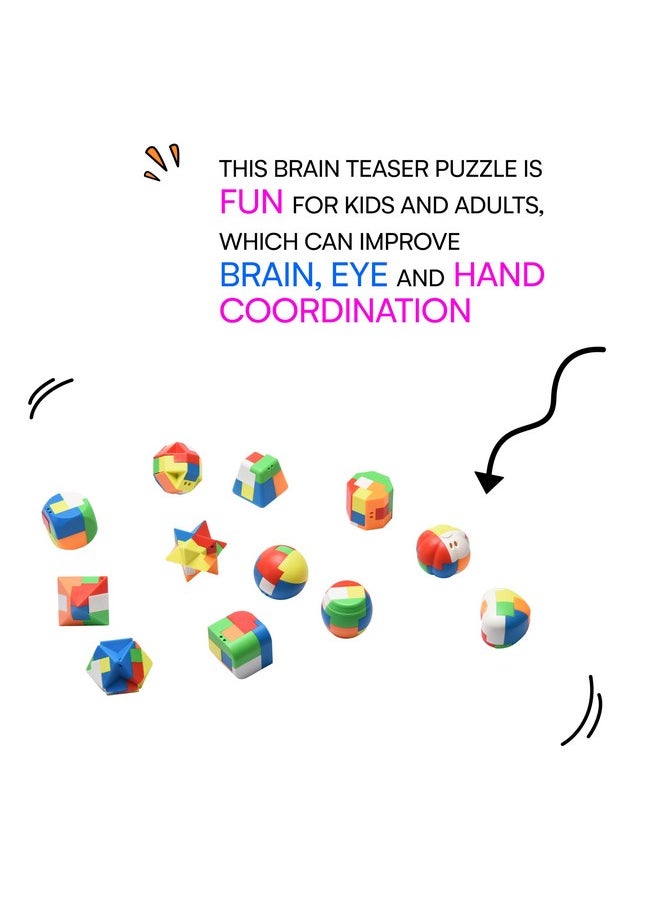 Amazaque Brain Teaser Puzzles For Kids, Teens, And Adults - Mind Game Puzzle Set - 3D Unlock Interlock Toy Desk Toys For Office - Suitable For Iq, Logic Test, Fidgeting And Pastime - Hand Puzzles