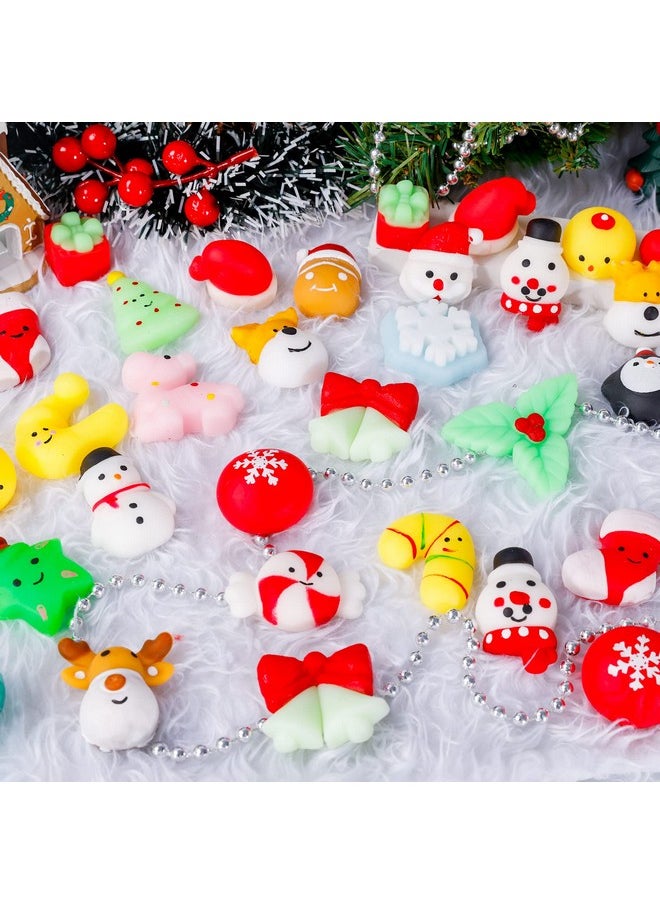 24Pcs Christmas Squishies Toys Mochi Squishies Toys Bulk Party Favor For Kids Christmas Stocking Stuffers Goodie Bag Filler Bulk