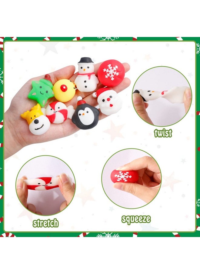 24Pcs Christmas Squishies Toys Mochi Squishies Toys Bulk Party Favor For Kids Christmas Stocking Stuffers Goodie Bag Filler Bulk