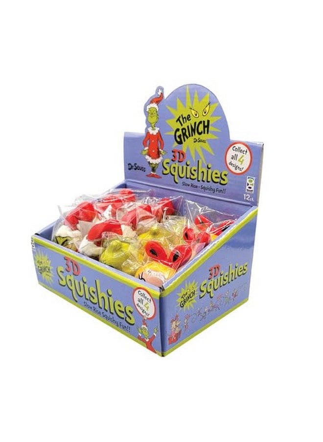 D Geddes Dr. Seuss Grinch Slow Rise Squishy Toys For Kids - Set Of 12, Perfect Party Favors And Goodie Bag Fillers