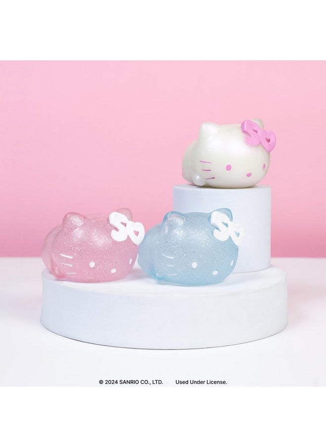 Squishu Sanrio Hello Kitty 50Th Anniversary - Special Limited Edition Squishy [Pull Stretchy Soft Fidget Sensory Toy] [Soft Squeeze Ball] Relaxing Fun Gift For Kids, Adults - Iridescent Glitter