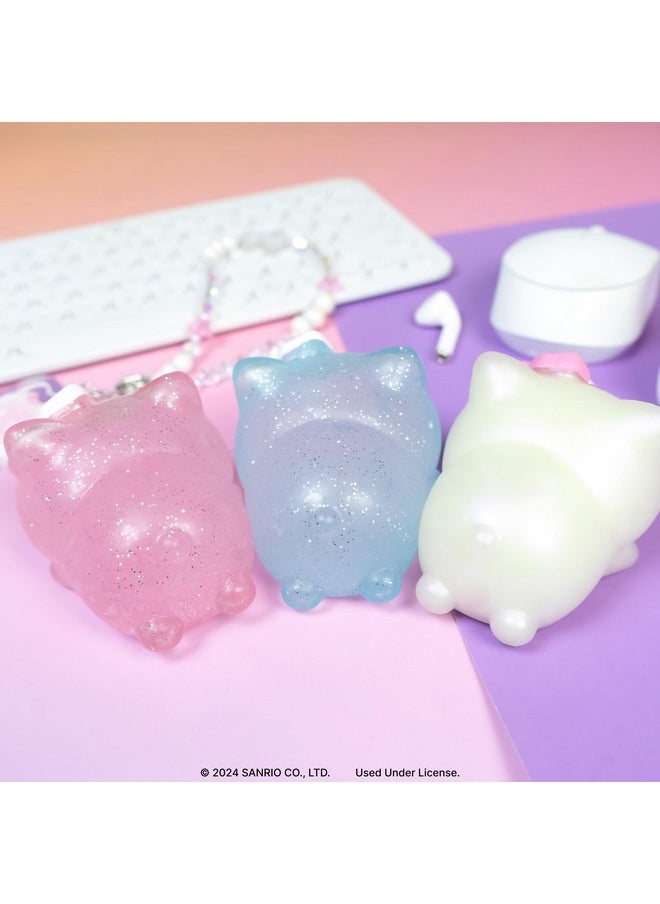 Squishu Sanrio Hello Kitty 50Th Anniversary - Special Limited Edition Squishy [Pull Stretchy Soft Fidget Sensory Toy] [Soft Squeeze Ball] Relaxing Fun Gift For Kids, Adults - Iridescent Glitter