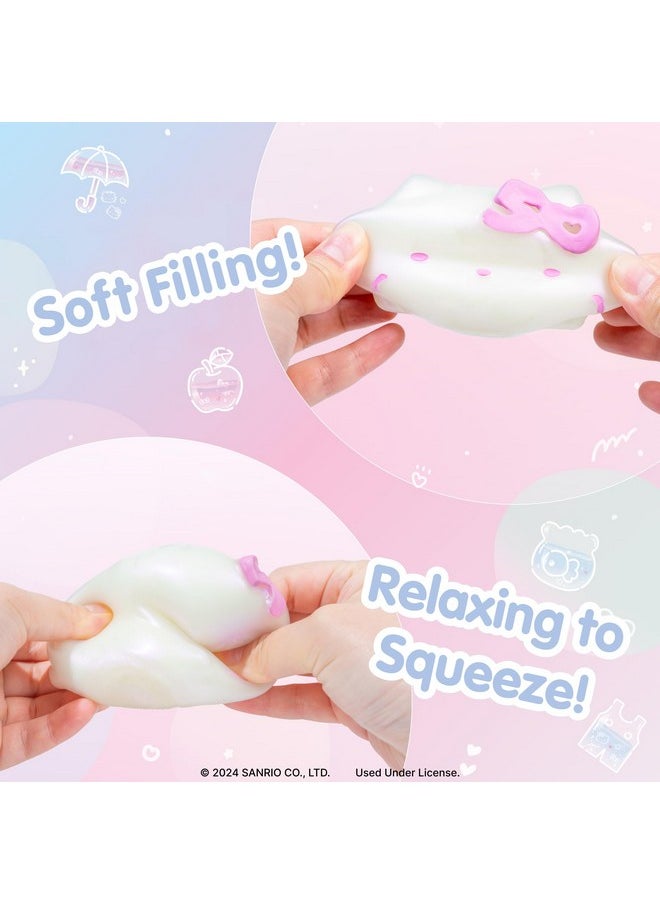 Squishu Sanrio Hello Kitty 50Th Anniversary - Special Limited Edition Squishy [Pull Stretchy Soft Fidget Sensory Toy] [Soft Squeeze Ball] Relaxing Fun Gift For Kids, Adults - Iridescent Glitter