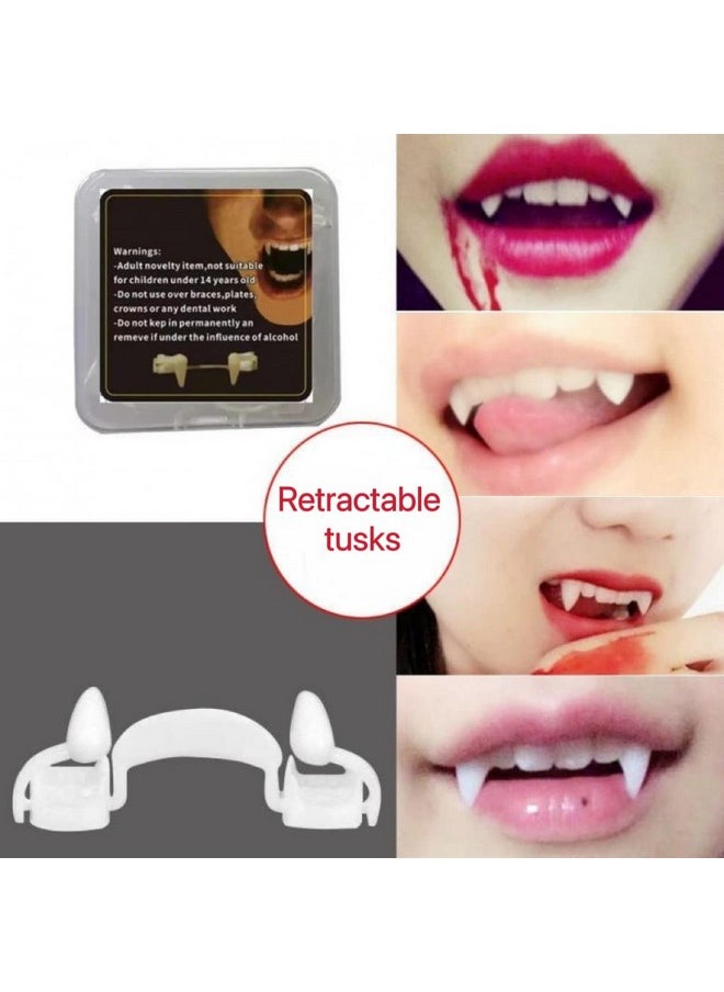 Halloween Vampire Fangs Spoof Friends Retractable Braces Party Prom Role Play False Fangs Teeth Props 1428