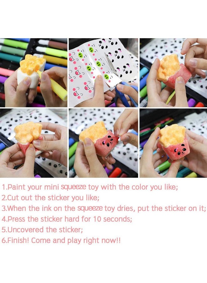 Random 10 Pcs Diy Squeeze Toys Cream Scented Kawaii Simulation Lovely Toy Medium Mini Soft Food Squeeze Bread Toys Keychains Phone Straps Bonus Random Stickers