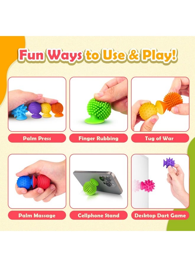 Sensory Fidget Toys Kids Adults ：20 Pack Textured Suction Cup Sensory Toys For Kids With Autism- Bulk Fidgets For Students Classroom Prize-Squishy Bath Calm Down Corner Supplies For Boys Girls Gifts