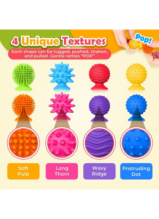 Sensory Fidget Toys Kids Adults ：20 Pack Textured Suction Cup Sensory Toys For Kids With Autism- Bulk Fidgets For Students Classroom Prize-Squishy Bath Calm Down Corner Supplies For Boys Girls Gifts