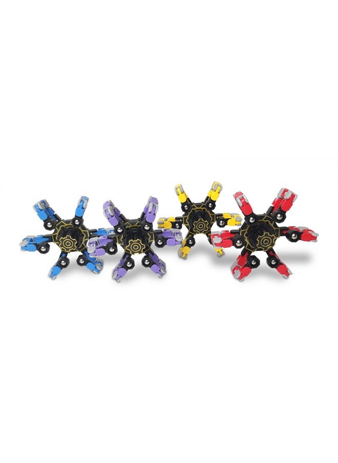 Fidgetvibe 4Pcs Transformable Fidget Spinner Robot Toy For Kids And Adults Advanced Fingertip Gyro Durable Abs Plastic Design Precision Stress Relief