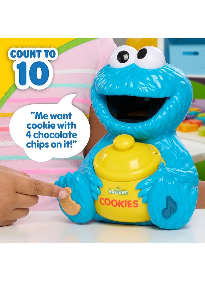 Sesame Street Cookie'S Counting Jar 12Pieces 20+ Phrases And Sounds Learning And Education Kids Toys For Ages 2 Up