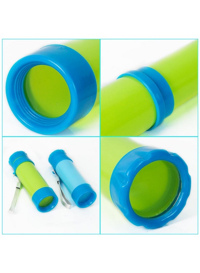 Pocket Telescope Toy For Kids 2 Pack Portable Pirate Telescope Science Monocular Toys Retractable Spyglass Exploring Educational Toy Birthday For Boys Girls (Greenblue)