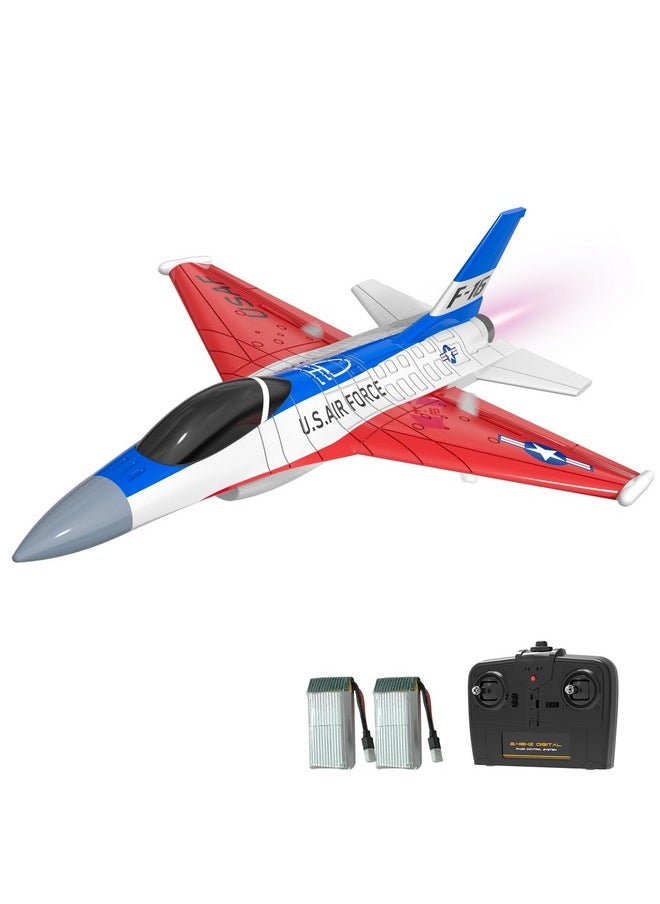 Rc Plane F-16 Fighting Falcon - 2.4Ghz 2Ch Remote Control Airplane Jet Fighter Ready To Fly With Cool Lights, For Beginners, Boys And Girls (762-4)