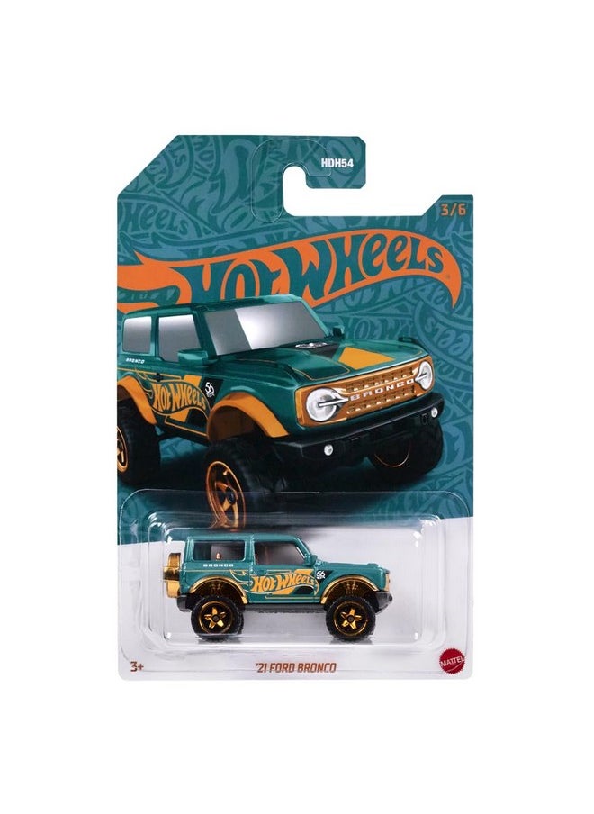 Collectible Die-Cast Vehicle - '21 Ford Bronco Sport Utility Car - Teal And Gold - Hdh54-3/6