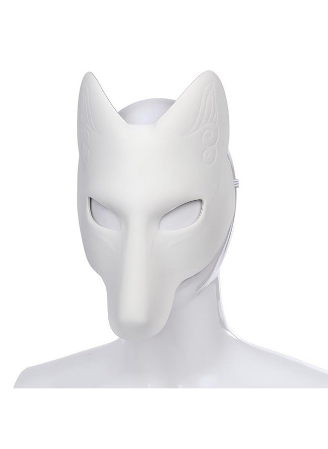 Fox Mask 3 Pcs Diy Animal Masquerade Masks White Paintable Halloween Party Wolf Cosplay Costume Accessory