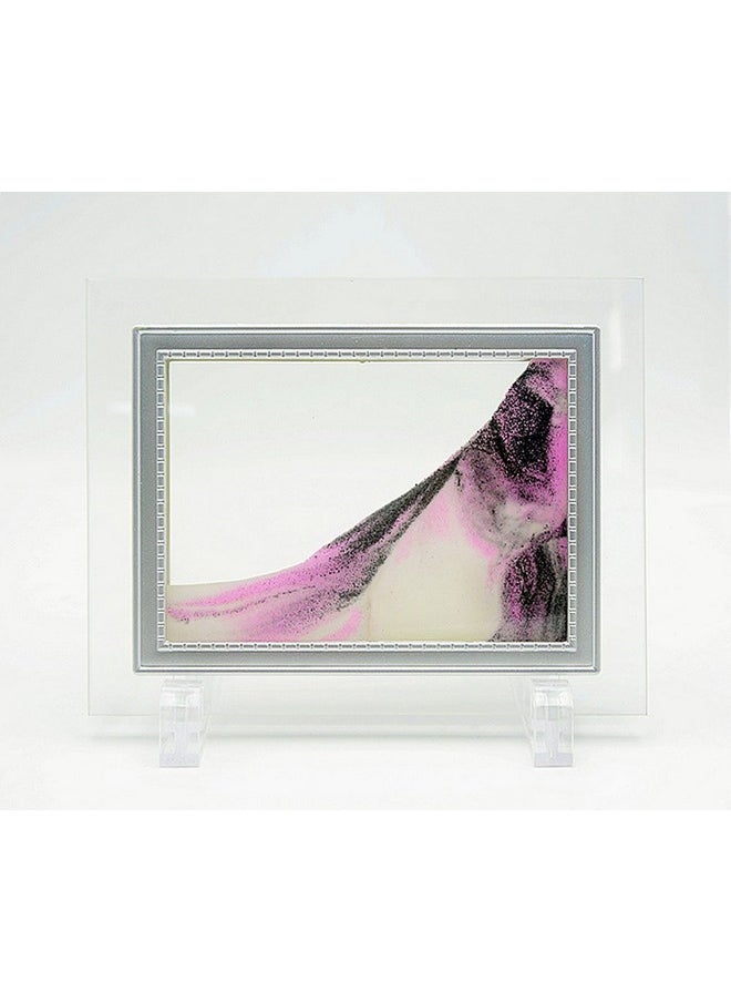 Flowing Sand Landscape Sand In Motion Abstract Scenery With Abs Stent And Glass Frame Desktop Art Moving Pink Sand Painting 5 Inch