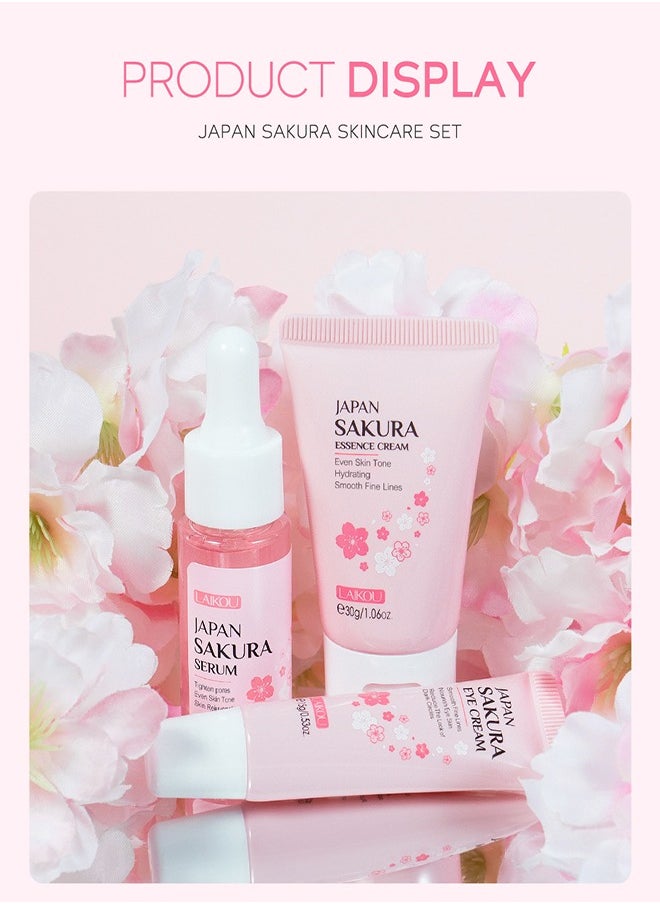 Japanese Cherry Blossom Skin Care 3-piece facial set face cream eye cream essence lotion skin care