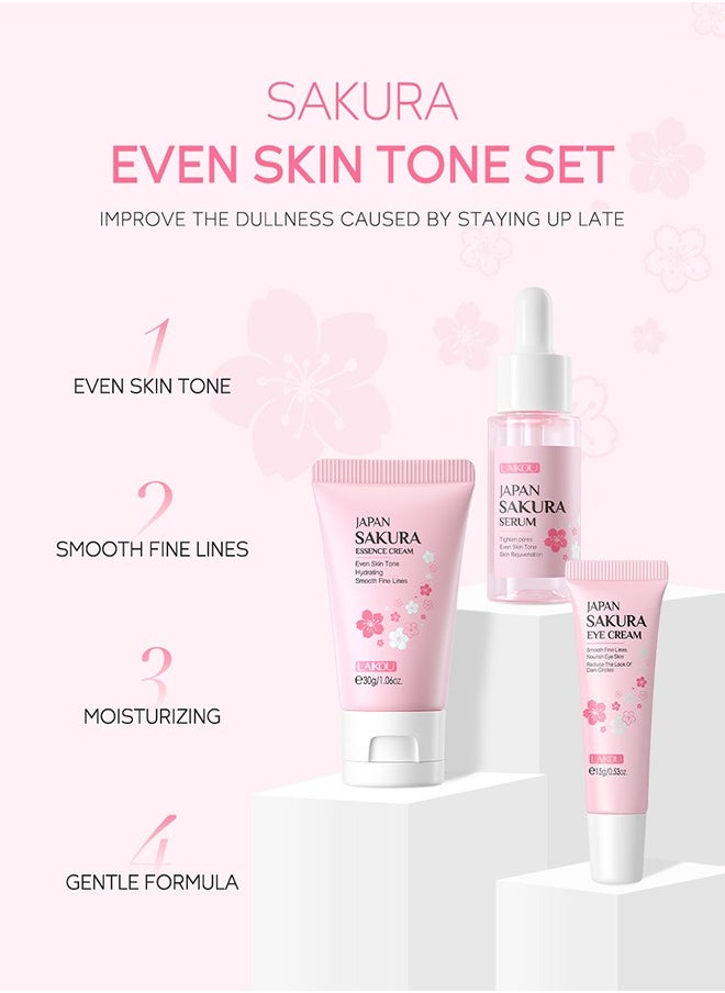 Japanese Cherry Blossom Skin Care 3-piece facial set face cream eye cream essence lotion skin care