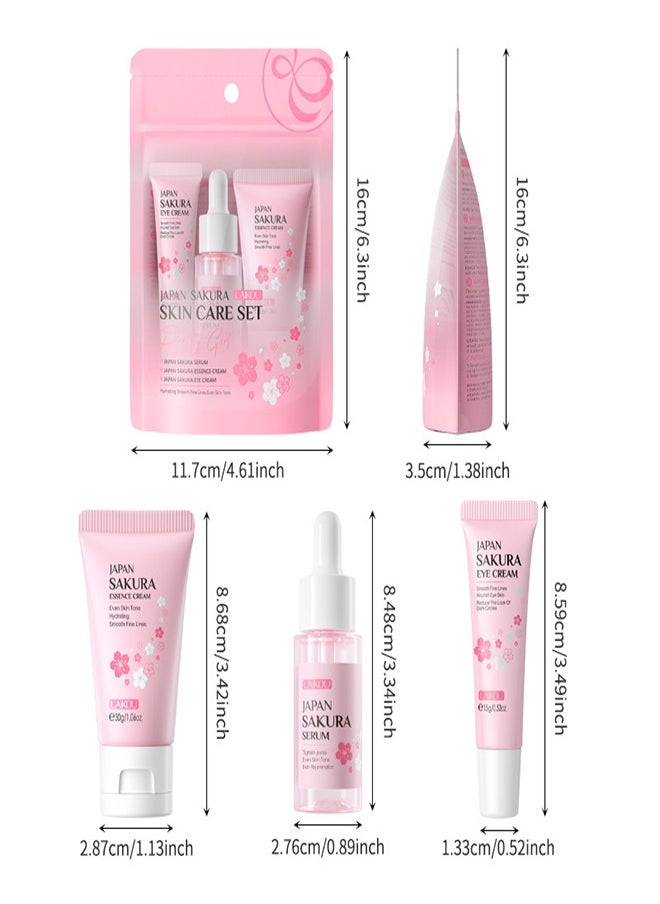 Japanese Cherry Blossom Skin Care 3-piece facial set face cream eye cream essence lotion skin care