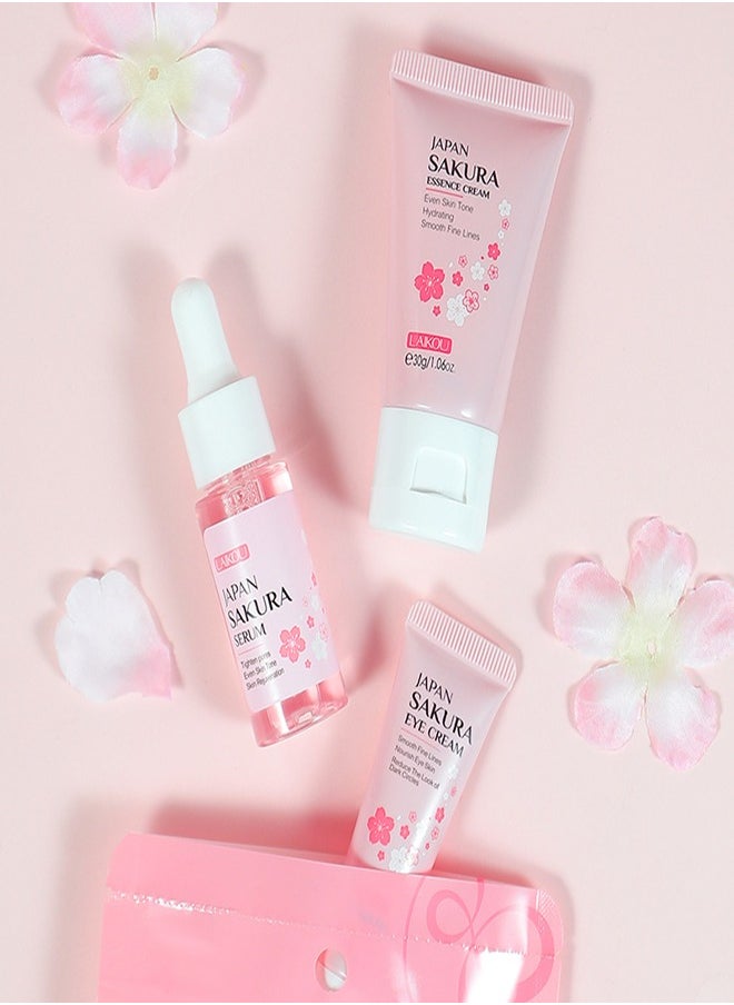 Japanese Cherry Blossom Skin Care 3-piece facial set face cream eye cream essence lotion skin care