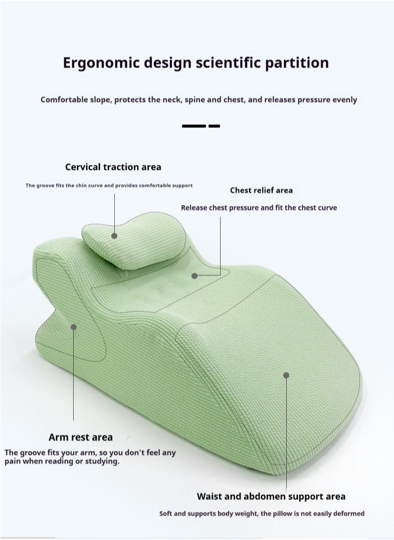 Memory foam pillow, ergonomic design, back pillow