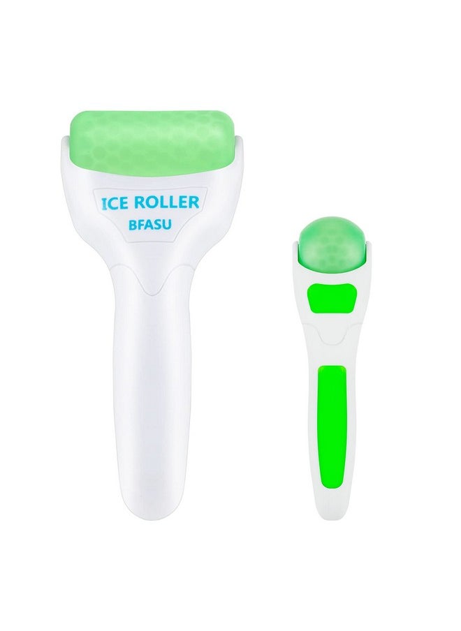 Ice Roller Face Roller 2 Pcs Massage Tools With Mini Roller For Eye Face And Body Relax And Alleviate Puffiness Fine Lines Minor Pain (Green)