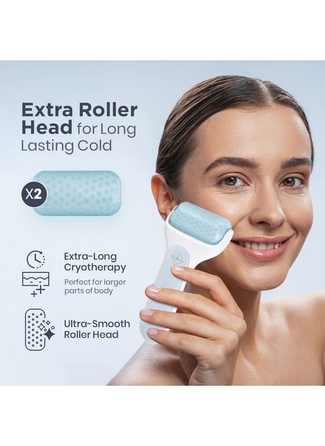 Facial Ice Roller For Face Premium With Carry Case And 2X Rollers For Long Lasting Cold Eye Roller For Puffy Eyes & Cold Massage For Migraines (Ice Roller)