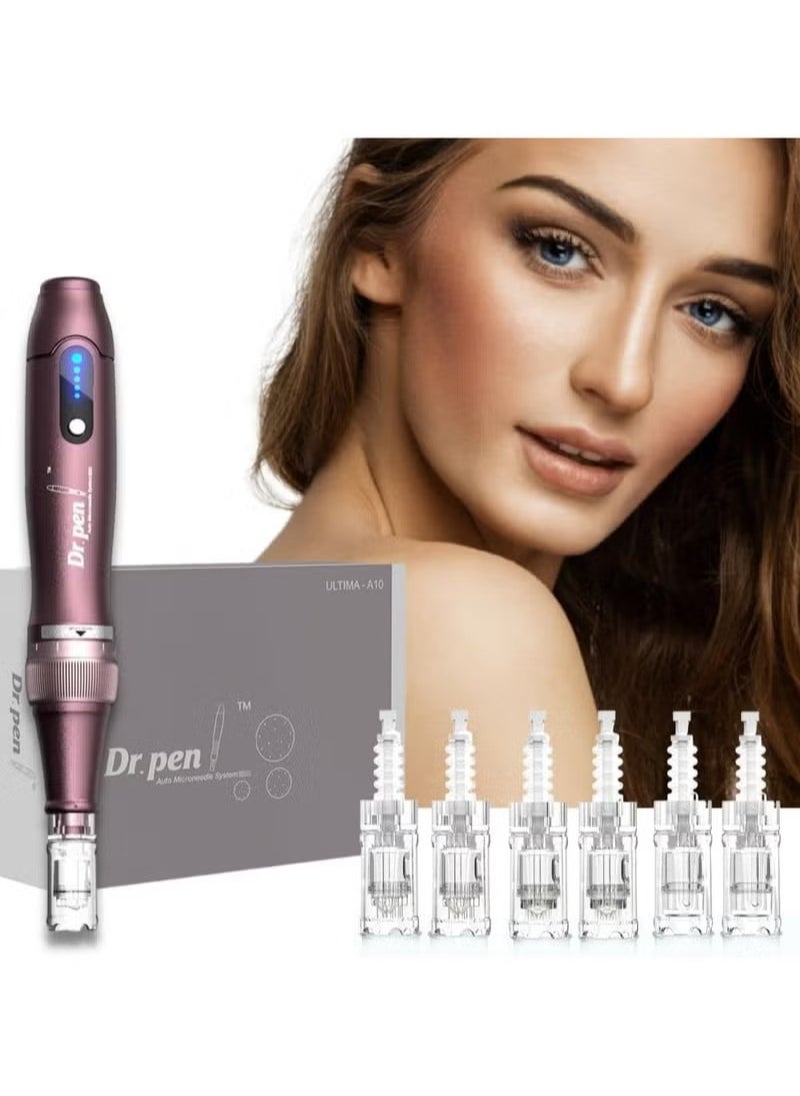 Dr. Pen Ultima A10 - Authentic Multi-Function Wireless Derma Beauty Pen - Trusty Skin Care Tool Kit for Fast Results