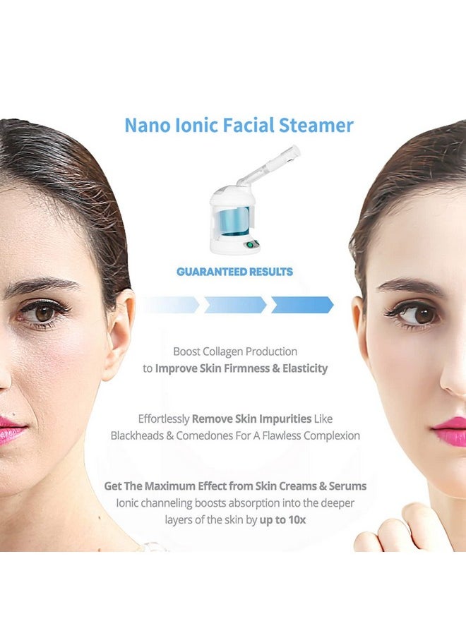 Facial Steamer Warm Mist Face Steamer Professional Hot Mist Moisturizing Nano Ionic Table Top Mini Steamer Spa 360° Rotatable Hydration System Sprayer Hydration Use At Home Sauna Spa Or Salon