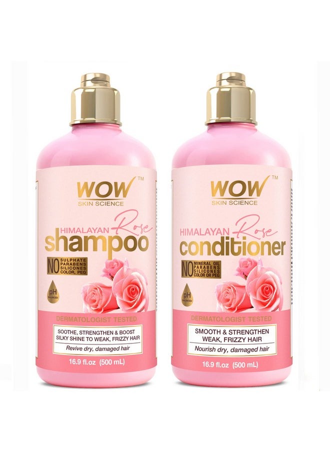 Himalayan Rose Hair Shampoo & Conditioner For Dry Damaged Hair - Hydrating Hair Repair (Set 16.9 Fl Oz (Pack Of 2))