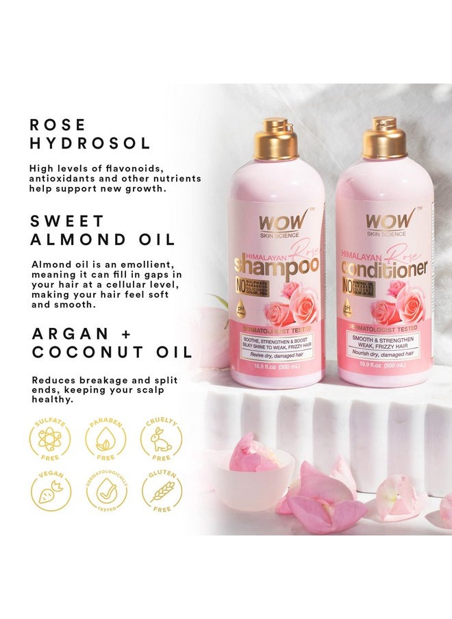 Himalayan Rose Hair Shampoo & Conditioner For Dry Damaged Hair - Hydrating Hair Repair (Set 16.9 Fl Oz (Pack Of 2))