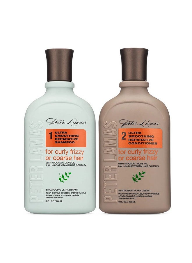 Avocado & Olive Ultra Smoothing Shampoo And Conditioner | Infused With Avocado And Olive Oil | For Curly, Frizzy Or Coarse Hair | Vegan, Paraben And Sulfate-Free