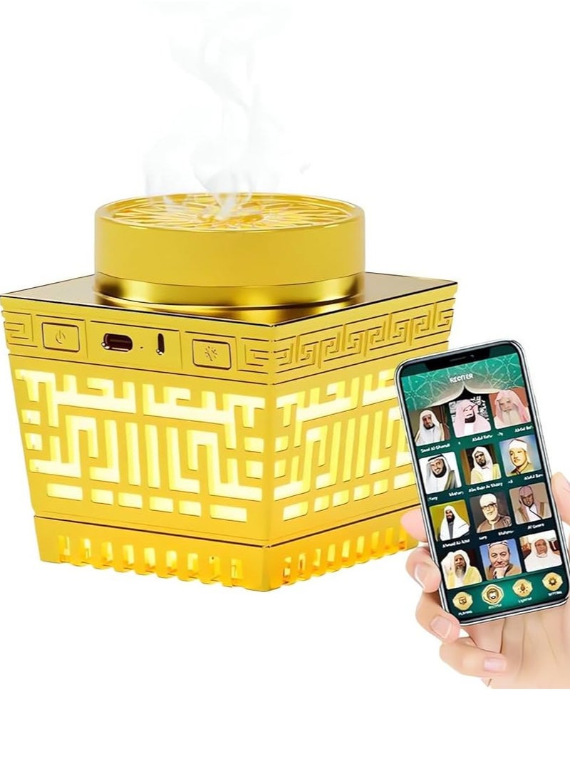 Quran Speaker & Mini Incense Burner Bakhoor,Remote Control with 114 Quran Chapters, Multicolor Changing Bluetooth Speaker, Night Light MP3 Music Player with 18 Reciters and 17 Translations