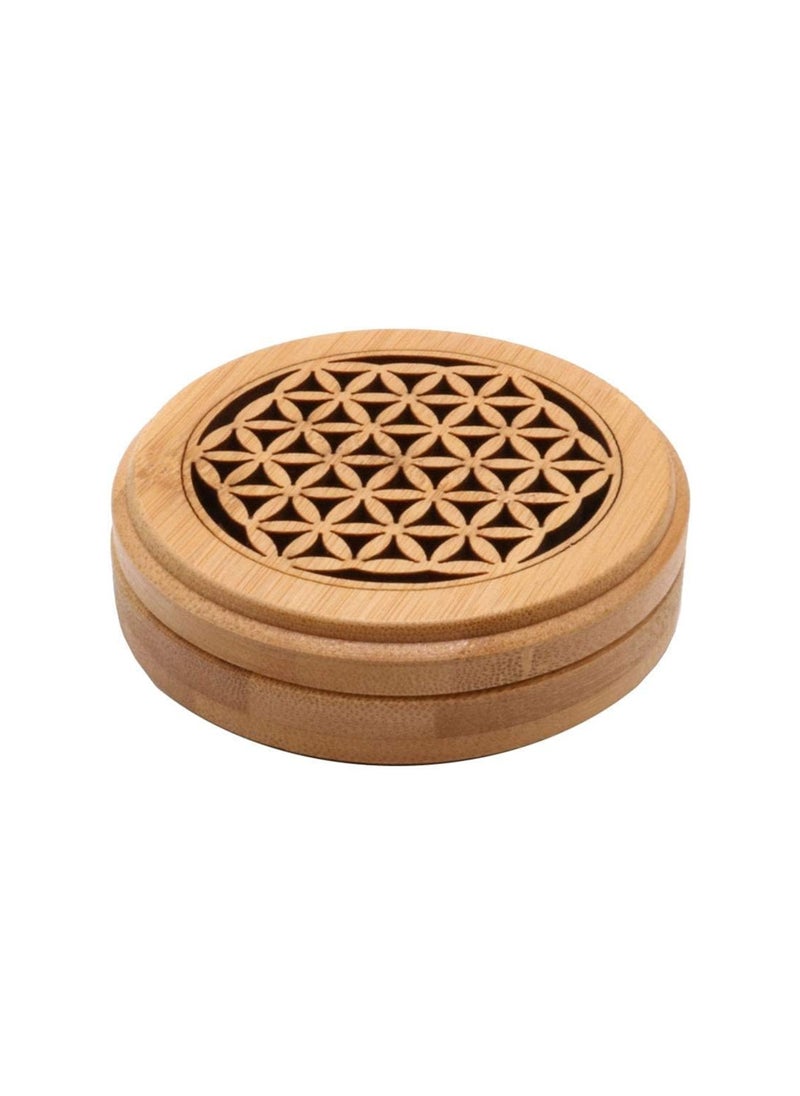 Wooden Incense Burner with Cambodian Oud Bakhoor Incense Coil 1pc in Akli Gift Box - A24