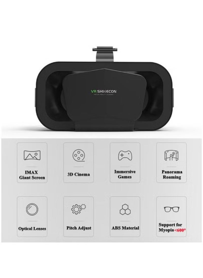 Original G10 IMAX Giant Screen VR Glasses 3D Virtual Reality Box Google Cardboard Helmet for 4.7-7 Smartphone, Matching Joystick