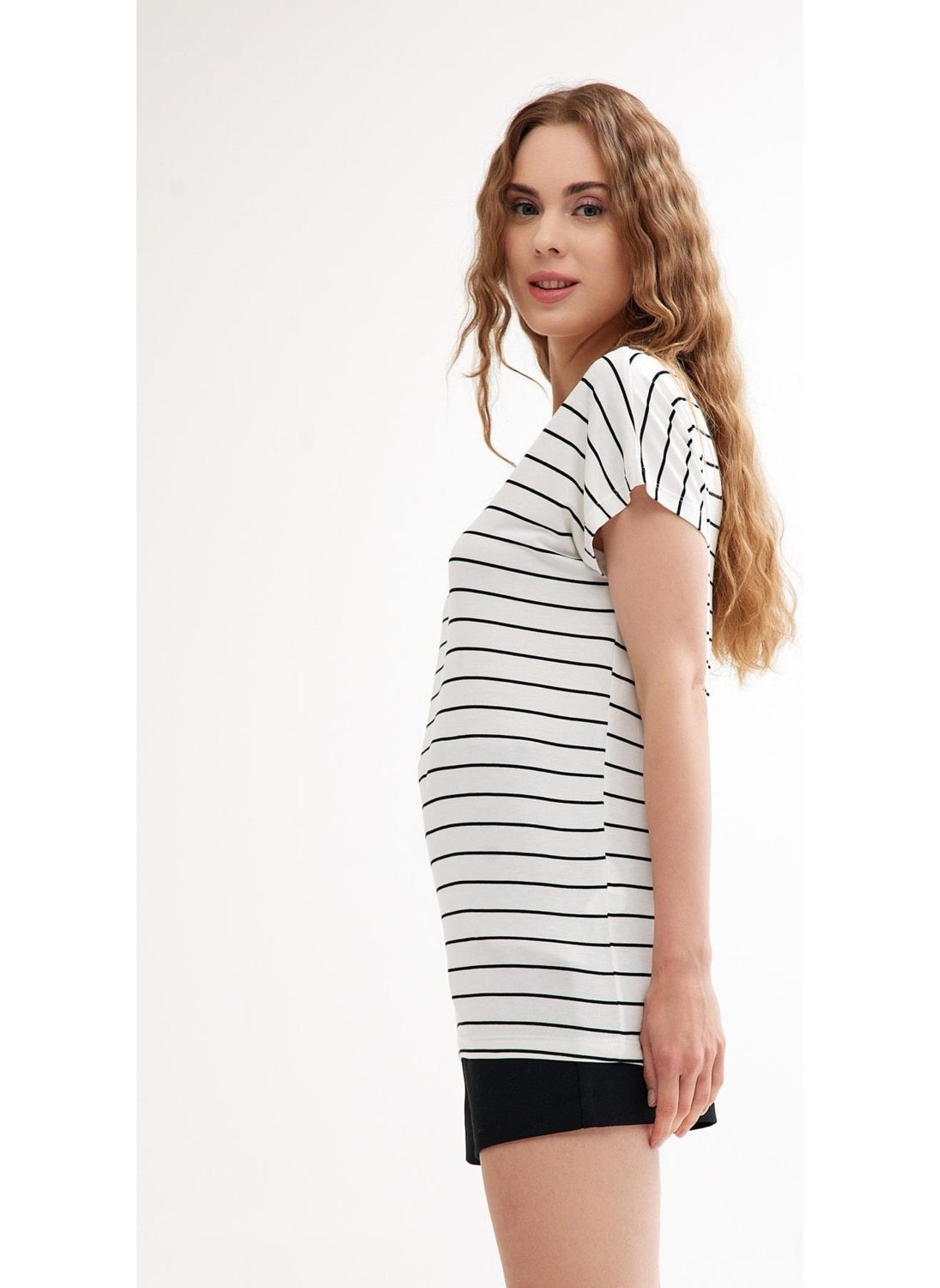 Front and Back V-Neck Basic Cotton T-Shirt