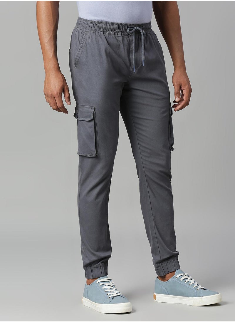Men's Steel Grey Cargo Joggers - Modern and Durable