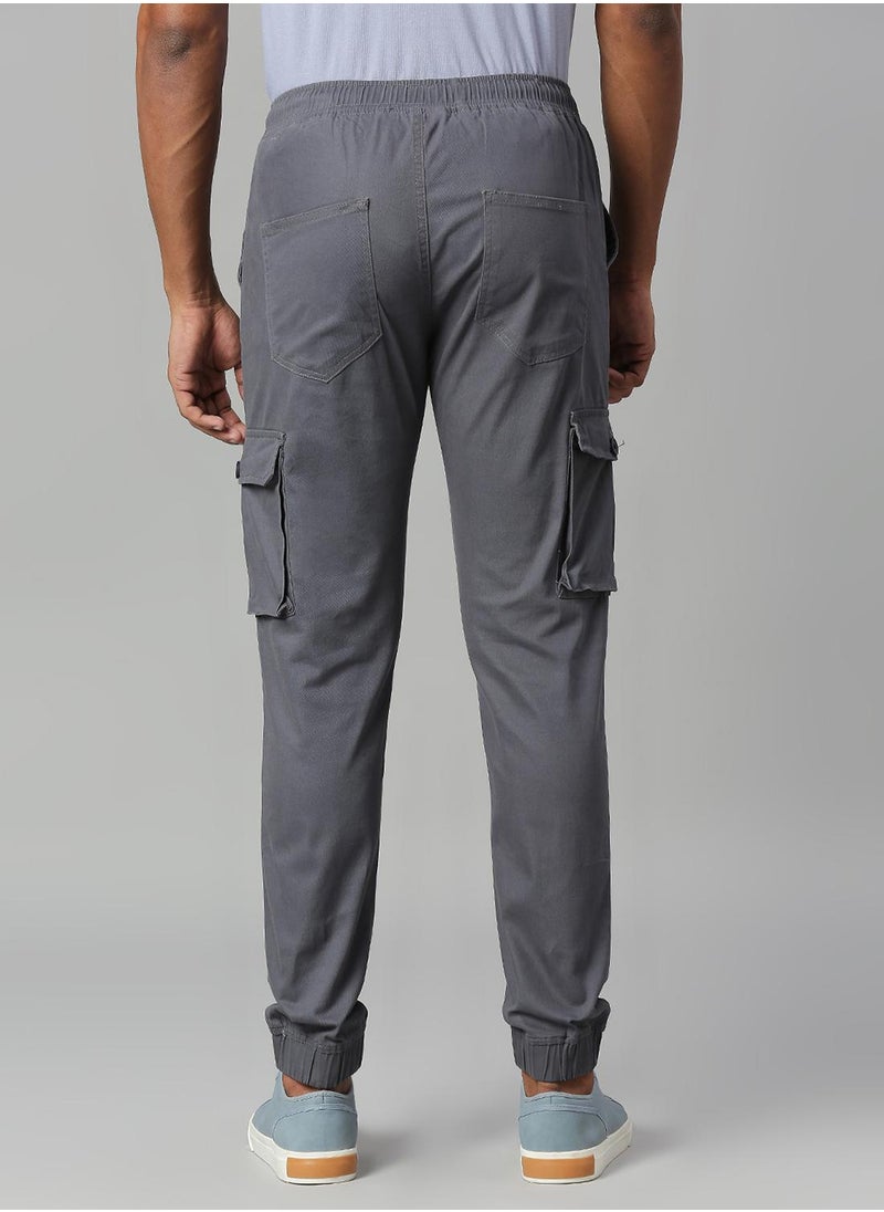 Men's Steel Grey Cargo Joggers - Modern and Durable
