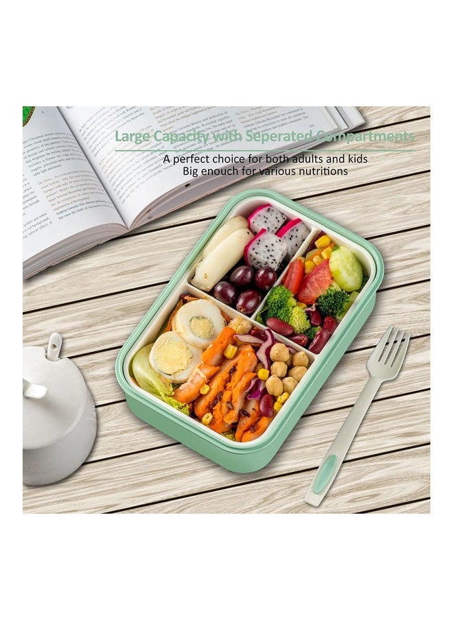 3-Grid Lunch Box With Lid  -Green Green